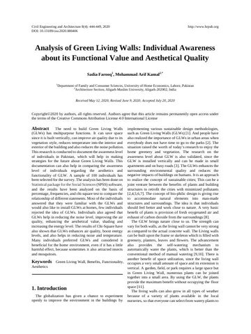 First page preview of Green Living Walls research